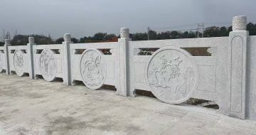 南通芝麻白河道栏杆 石材栏杆