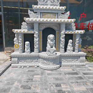 南通芝麻白中国黑石材套墓 花岗岩墓碑
