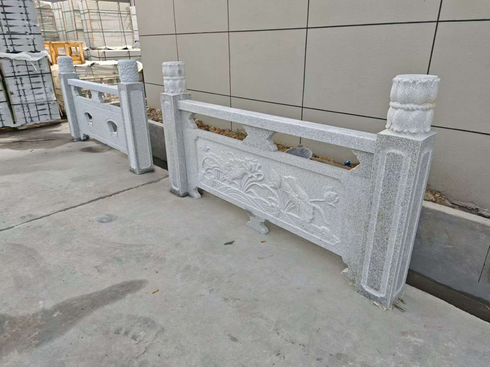 南通芝麻白河道栏杆 石材栏杆