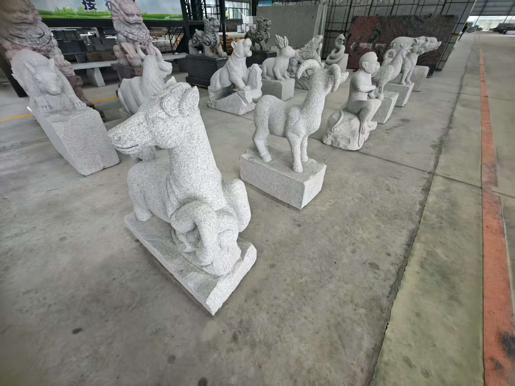 南通芝麻白雕刻 十二生肖 异形雕刻