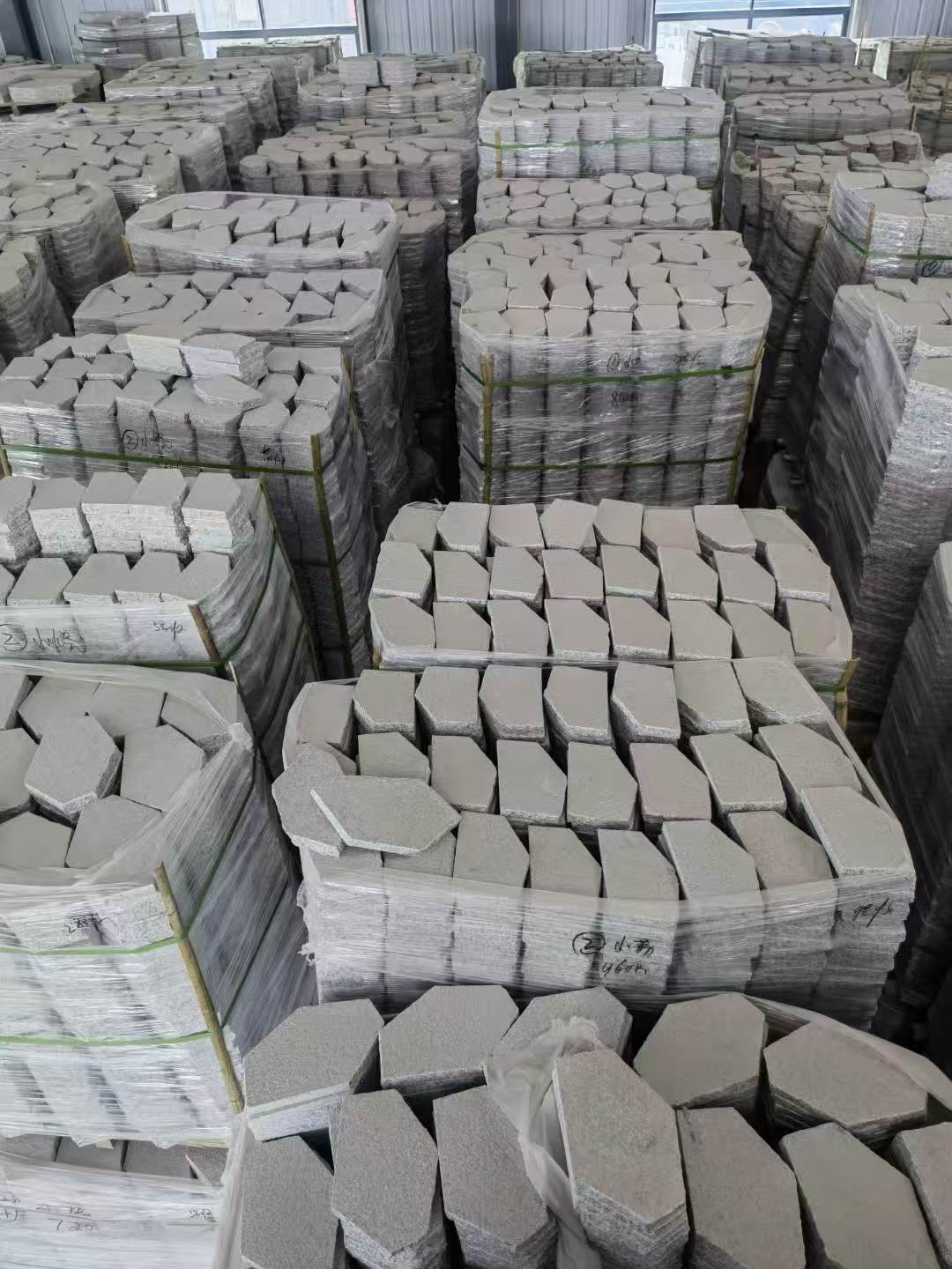 南通芝麻白石材冰裂纹，碎拼。
